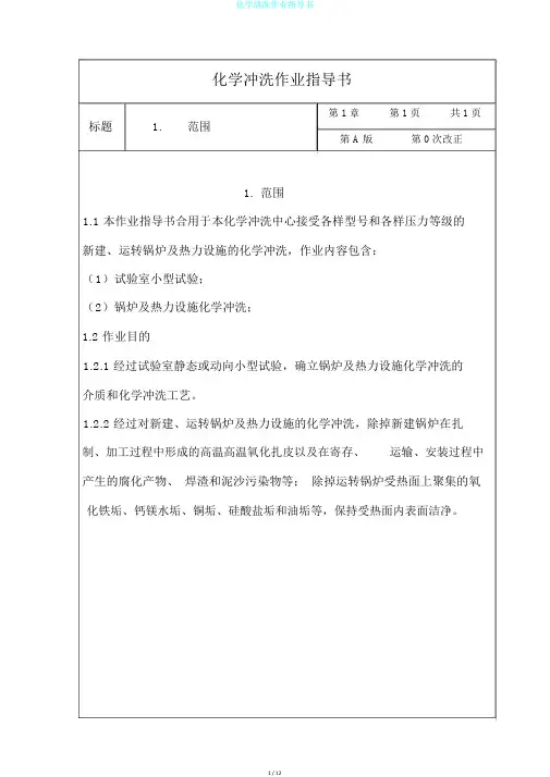 化学清洗作业指导书