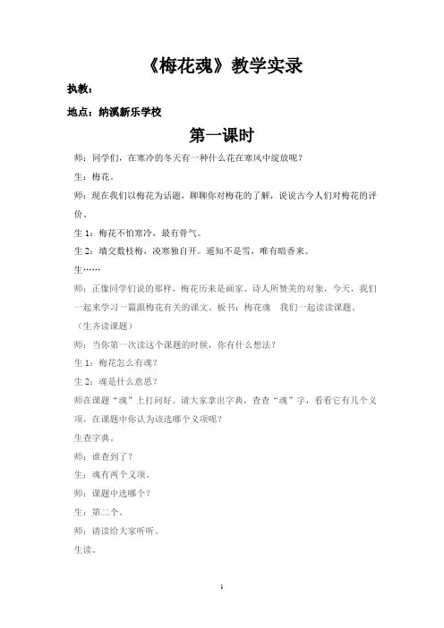 梅花魂教案