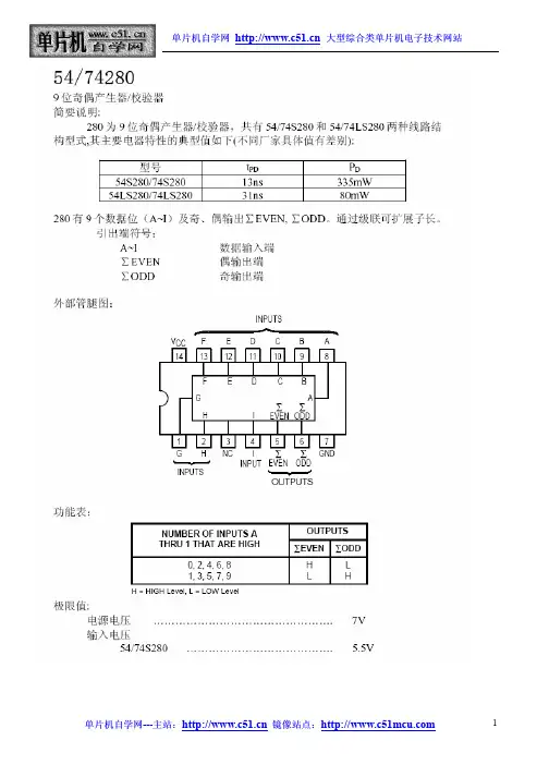 74280 74系列芯片资料