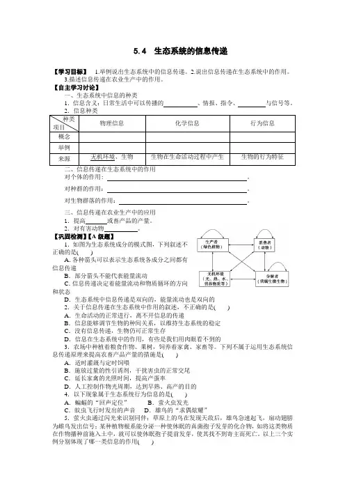 5.4 生态系统的信息传递