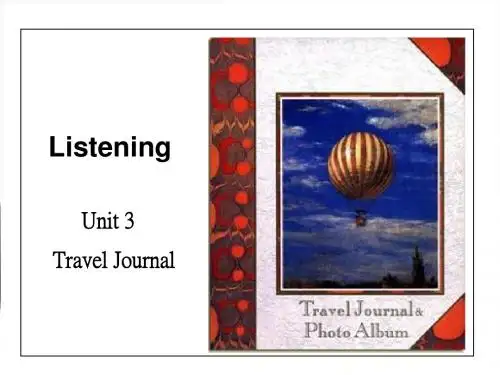 2019-2020学年人教版高一英语必修1课件:Unit3 Travel journey-listening课件