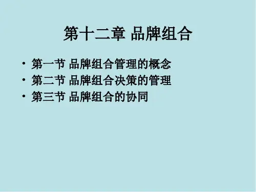 品牌管理第十二章  品牌组合决策
