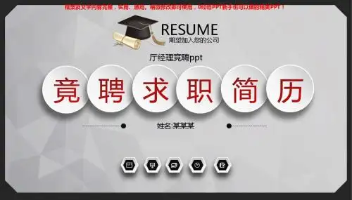 定制级别-厅经理竞聘ppt
