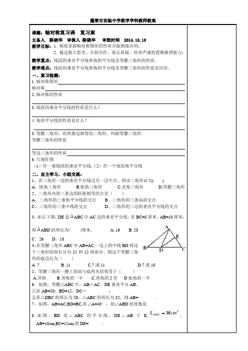 轴对称复习教案