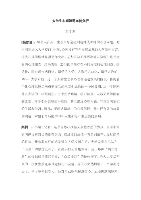 大学生心理障碍案例分析