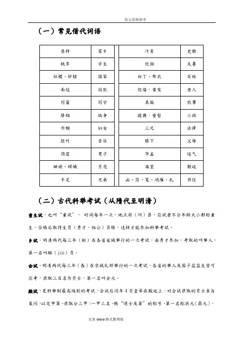 国学基础知识大全[全新整理]