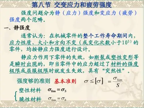 交变应力和疲劳强度
