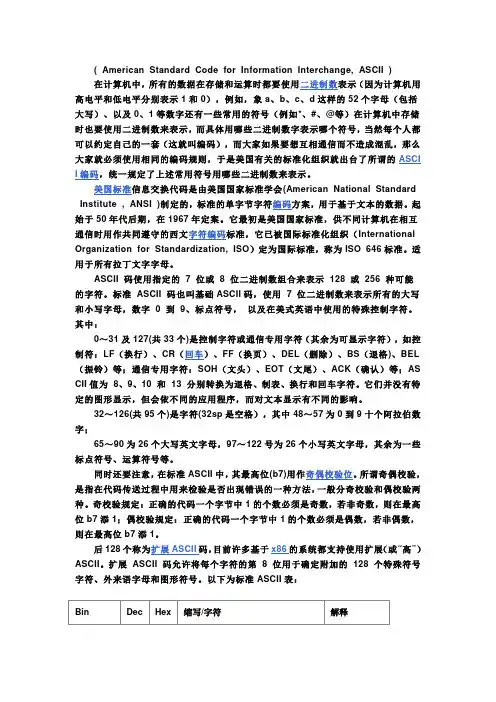 ASC2码知识