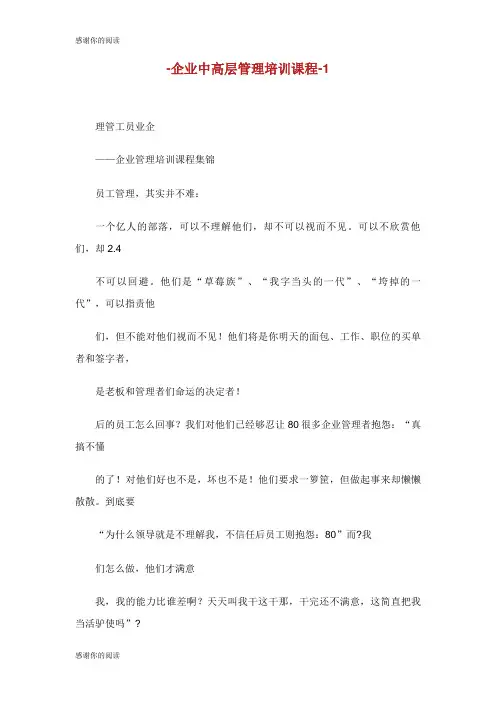 企业中高层管理培训课程.doc