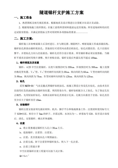 锚杆施工方案 2