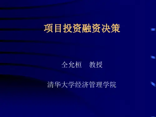 企业项目投资融资决策概述(ppt 116页)