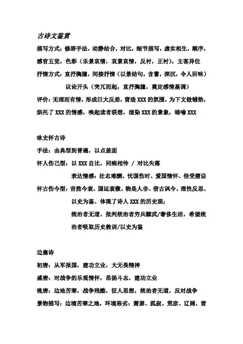 古诗文鉴赏