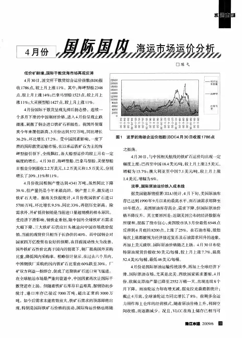 4月份国际国内海运市场运价分析