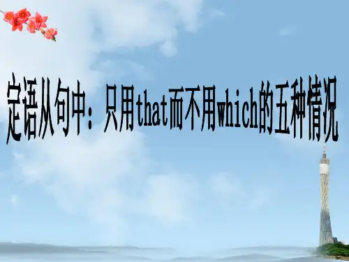 定语从句只用that而不用which的五种情况最新版本