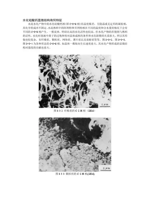 13、水化硅酸钙显微结构有何特征