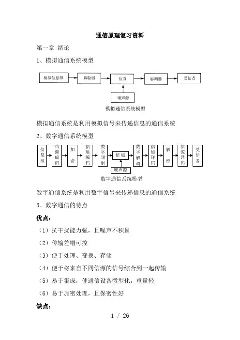 通信原理(第7版)复习资料