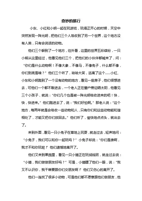 想象作文：奇妙的旅行作文