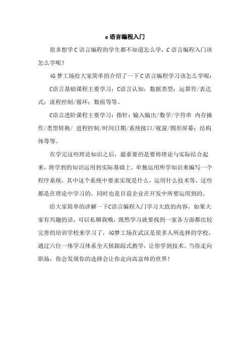 c语言编程入门