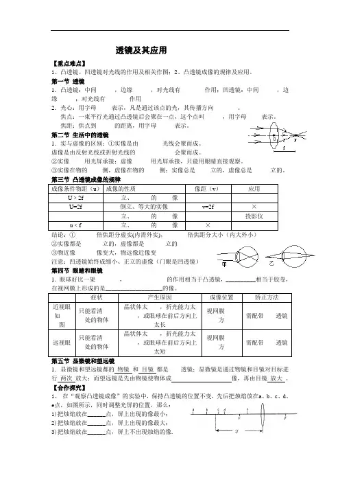 透镜及其应用导学案