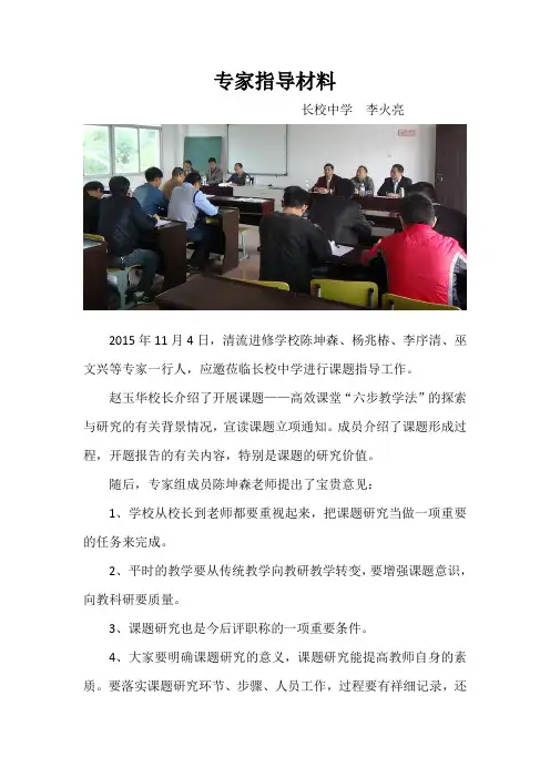 课题专家指导材料