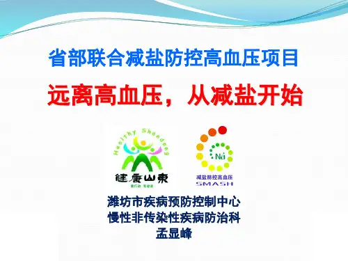 减盐防控高血压培训课件