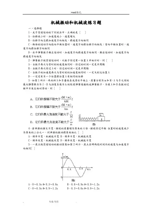 机械振动和机械波练习题[含答案]