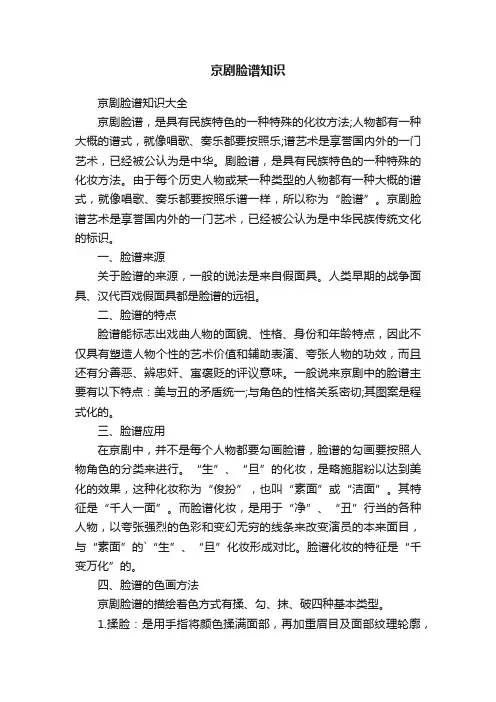 京剧脸谱知识