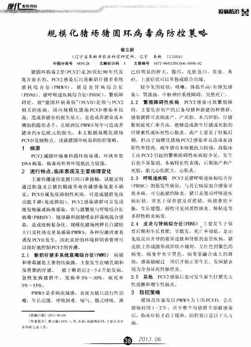 规模化猪场猪圆环病毒病防控策略