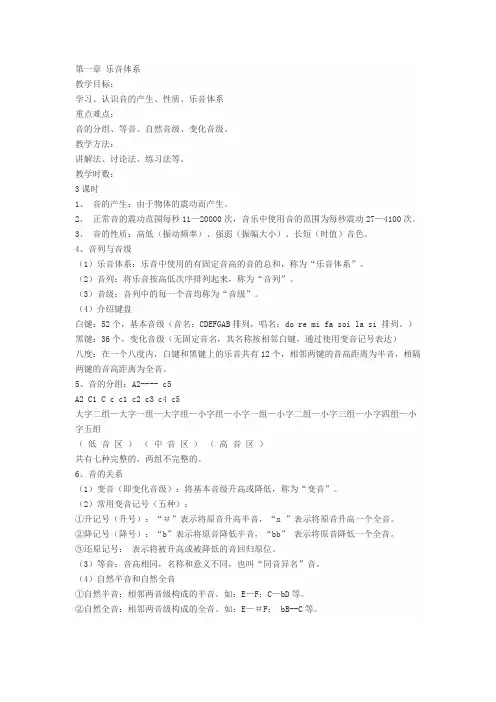 第一章 乐音体系汇总