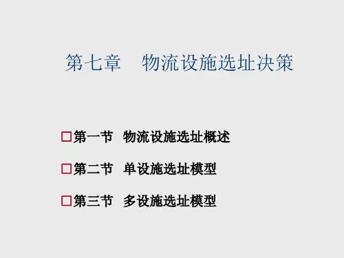 物流工程第7章 物流设施选址决策