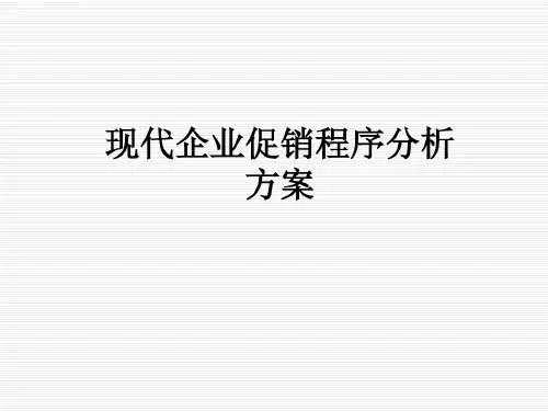 现代企业促销程序分析方案