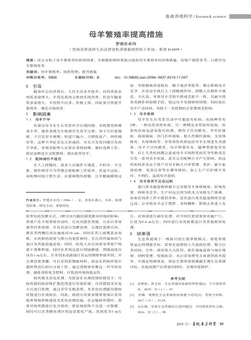 母羊繁殖率提高措施