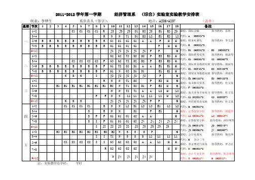 经济管理系实验课表2006.9