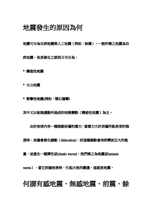 地震发生的原因为何.