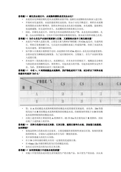 建筑材料思考题1