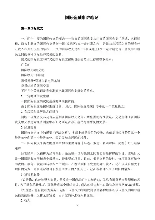 复旦大学国际金融学考研笔记