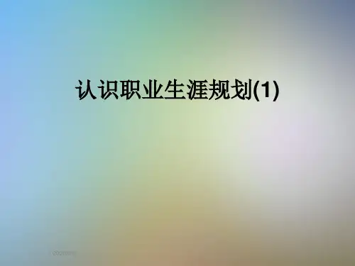 认识职业生涯规划(1)