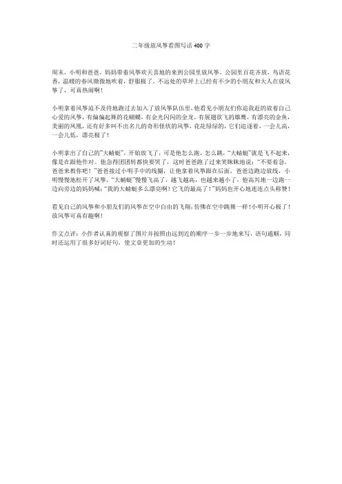 二年级放风筝看图写话400字