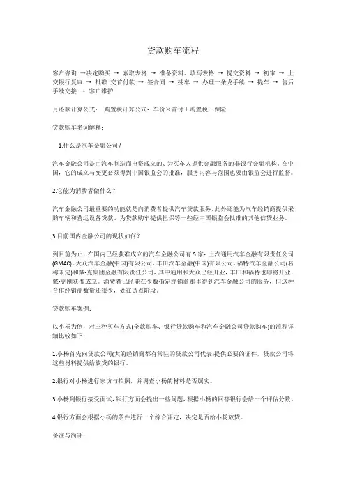 汽车贷款流程