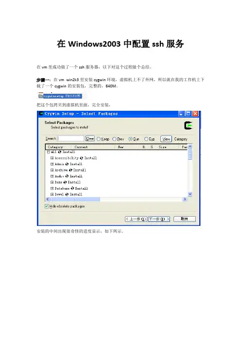 windows2003+cygwin+ssh