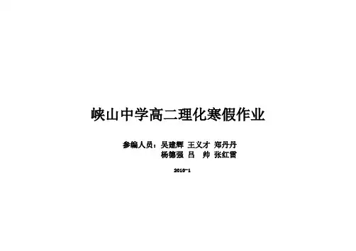 09级高二理化寒假作业