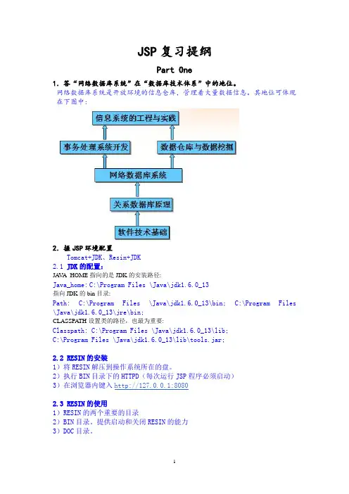 JSP复习提纲