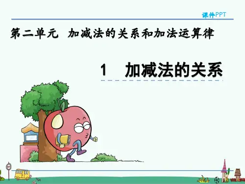 西师大版四年级数学上册第二单元《加减法的关系和加法运算律》课件