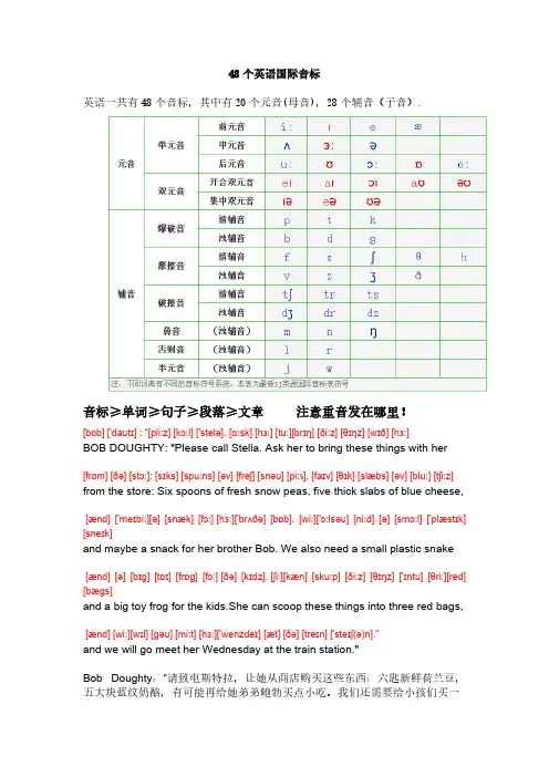 48个英语国际音标
