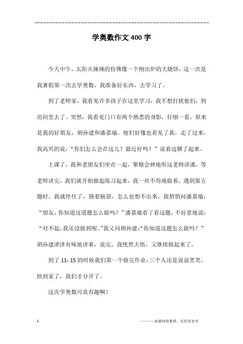 学奥数作文400字