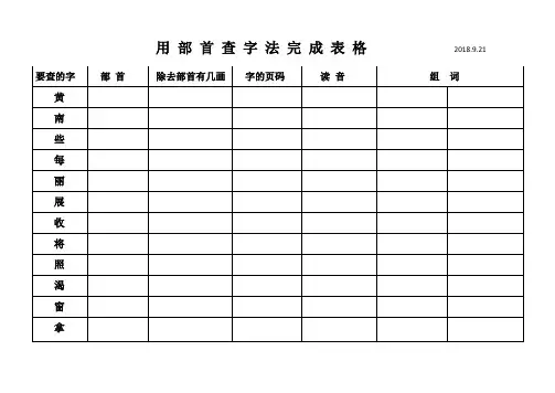 部首查字法