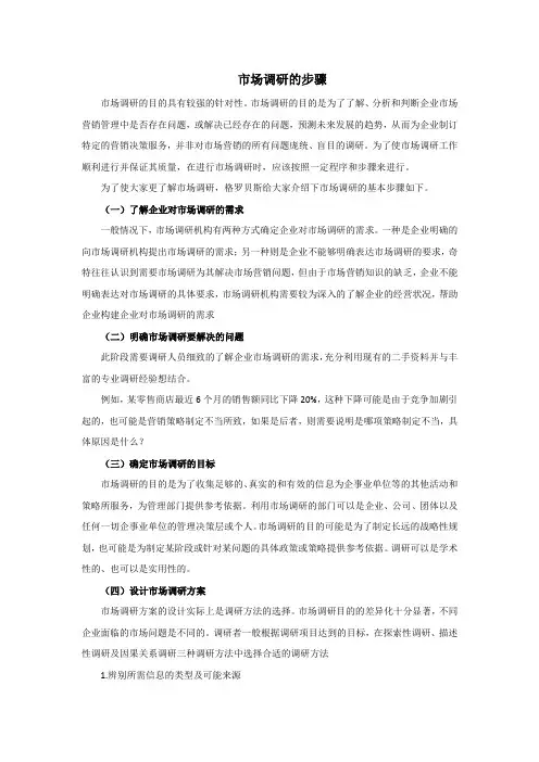 市场调研开展的步骤
