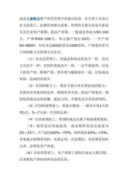 黄粉虫成虫养殖技术