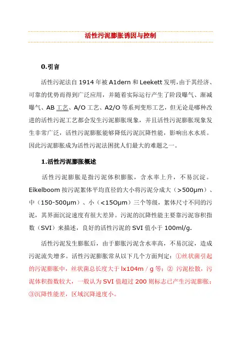 污泥膨胀诱因与控制