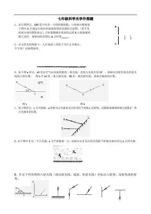 七年级科学光学作图题